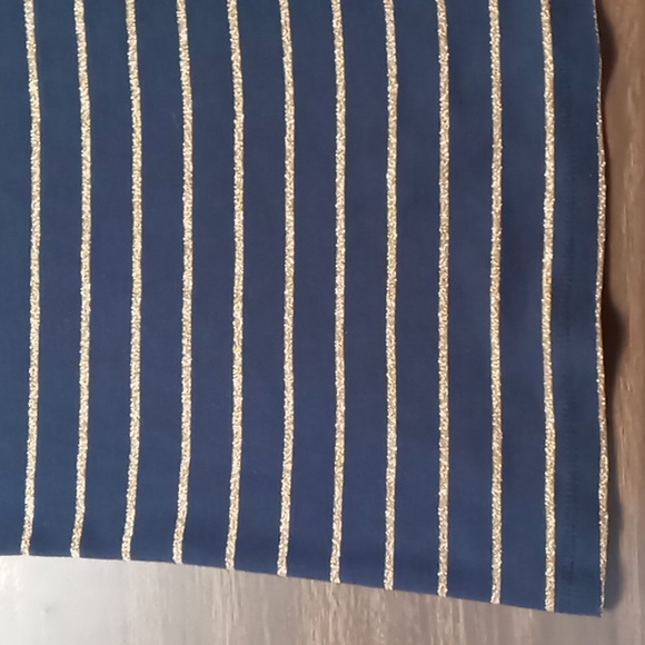 Charter Club Navy/Gold Sparkle Lined Blouse Size M - Picture 3 of 4